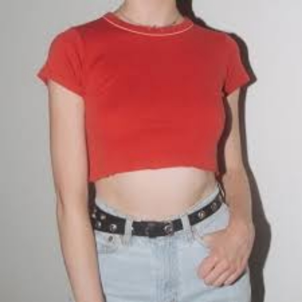 Brandy Melville Red Mary crop top